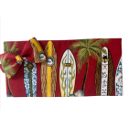 Vintage Hawaiian Surf Boards Cummerbund and Bow Tie Set (Red Background)